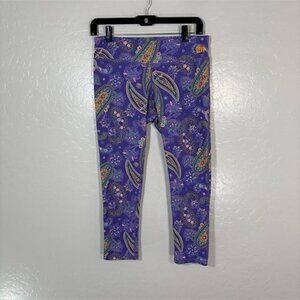 Loudmouth Pants Womens Medium Purple Paisley Golf Leggings Stretchy LM Logo